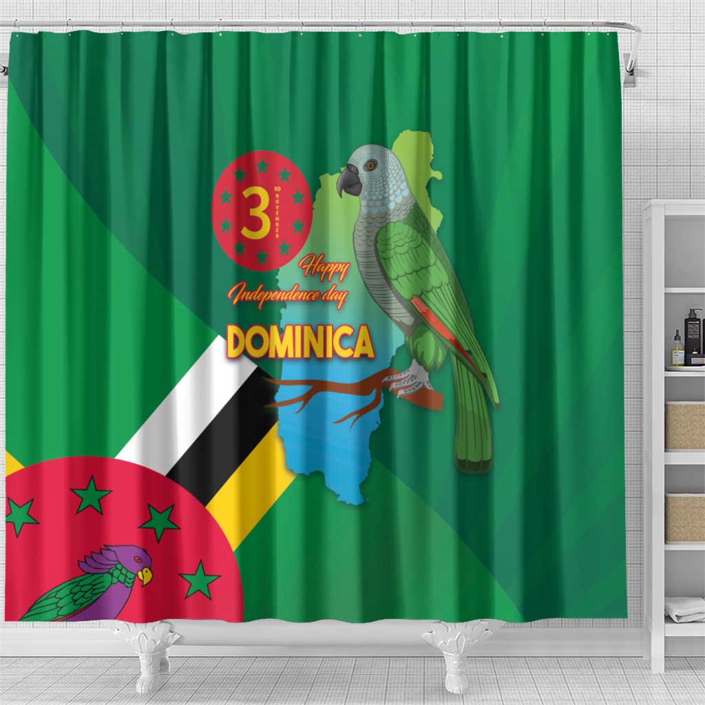 Dominica Independence Day Shower Curtain Imperial Amazon With National Flag and Map