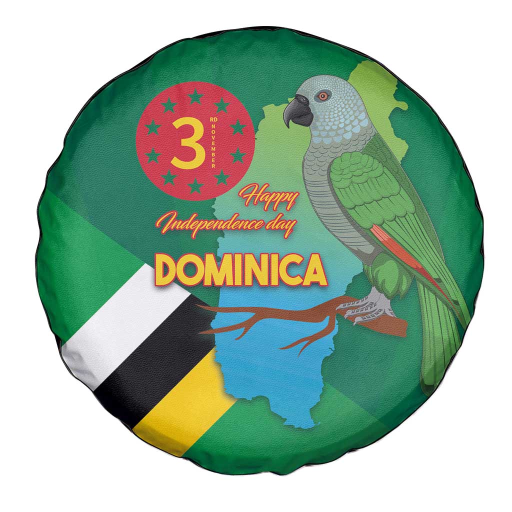 Dominica Independence Day Spare Tire Cover Imperial Amazon With National Flag and Map - Wonder Print Shop