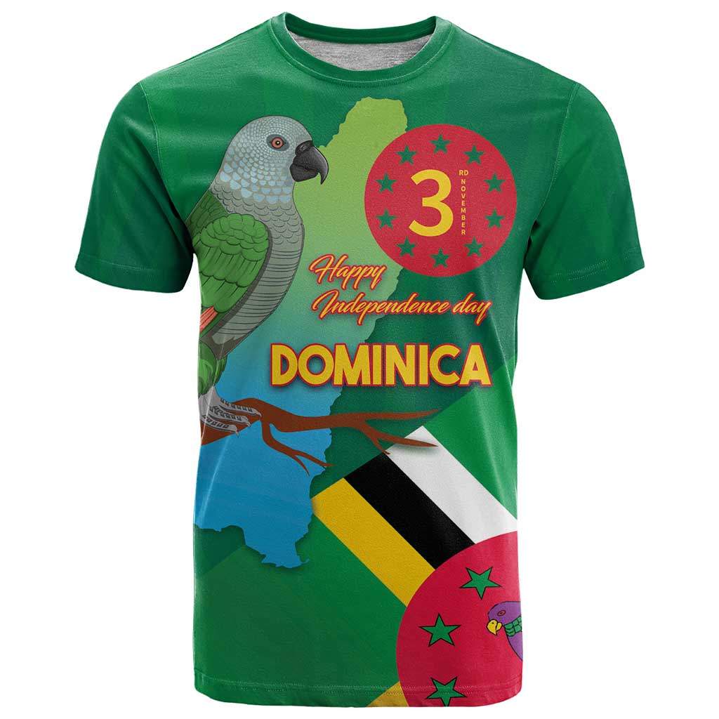 Dominica Independence Day T Shirt Imperial Amazon With National Flag and Map - Wonder Print Shop