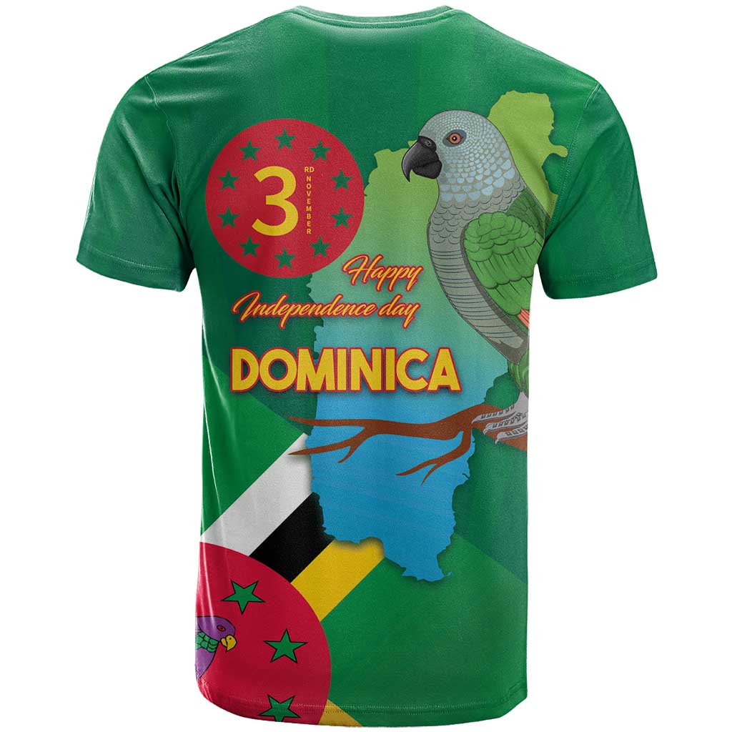 Dominica Independence Day T Shirt Imperial Amazon With National Flag and Map - Wonder Print Shop