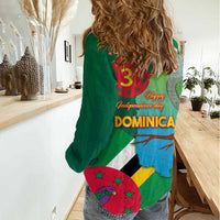 Dominica Independence Day Women Casual Shirt Imperial Amazon With National Flag and Map - Wonder Print Shop