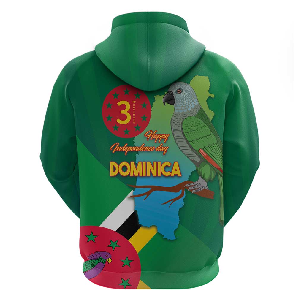 Dominica Independence Day Zip Hoodie Imperial Amazon With National Flag and Map - Wonder Print Shop
