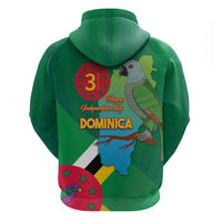 Dominica Independence Day Zip Hoodie Imperial Amazon With National Flag and Map - Wonder Print Shop