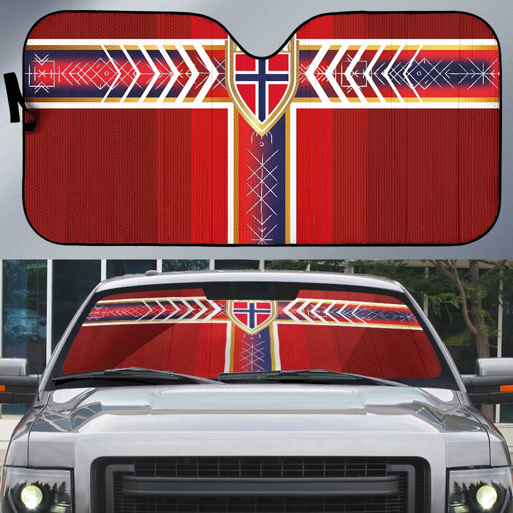 Norway National Football Auto Sun Shade Vikings Heritage Sporty Style - Wonder Print Shop
