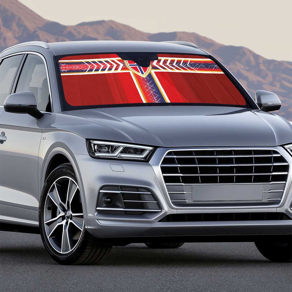 Norway National Football Auto Sun Shade Vikings Heritage Sporty Style - Wonder Print Shop