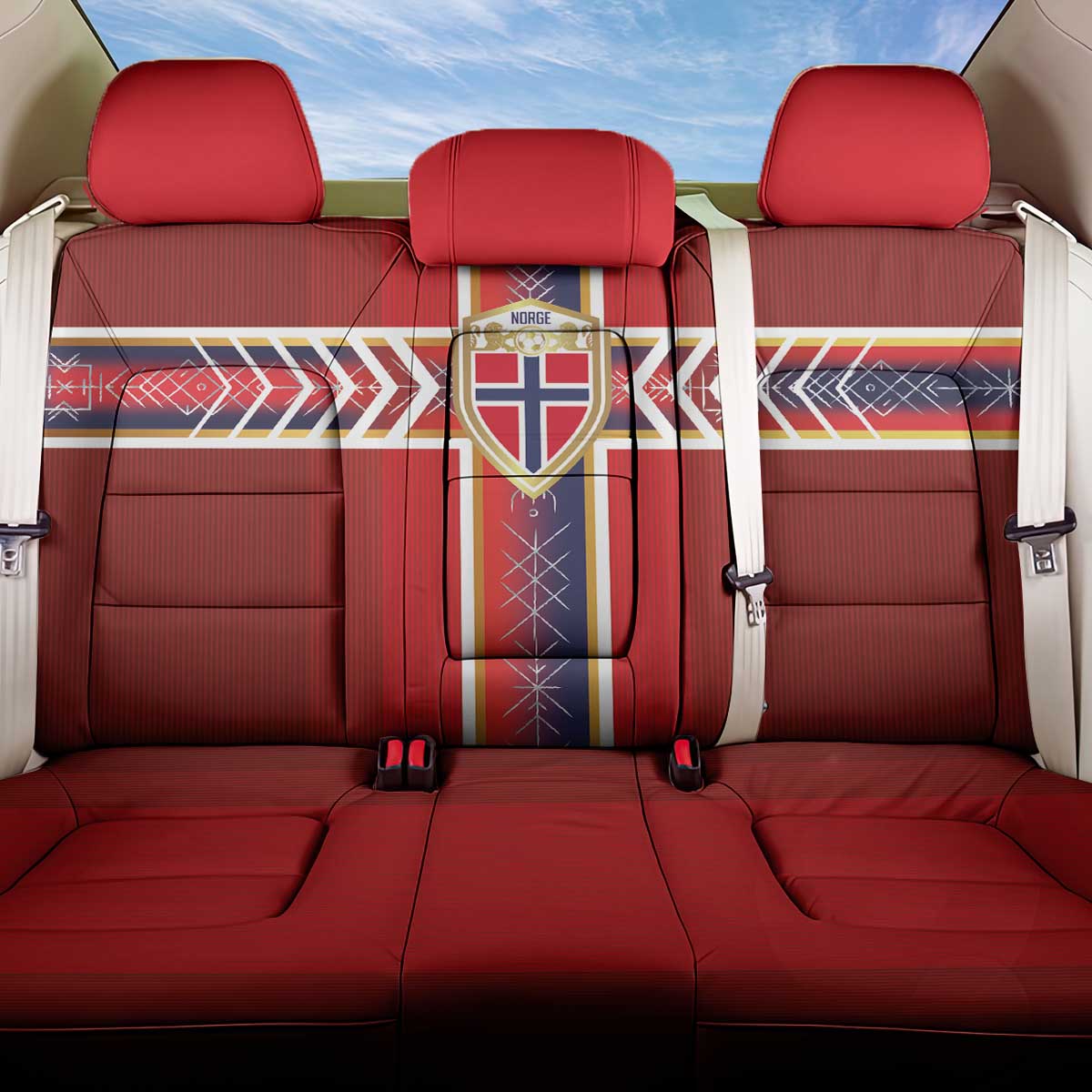 Norway National Football Back Car Seat Cover Vikings Heritage Sporty Style - Wonder Print Shop