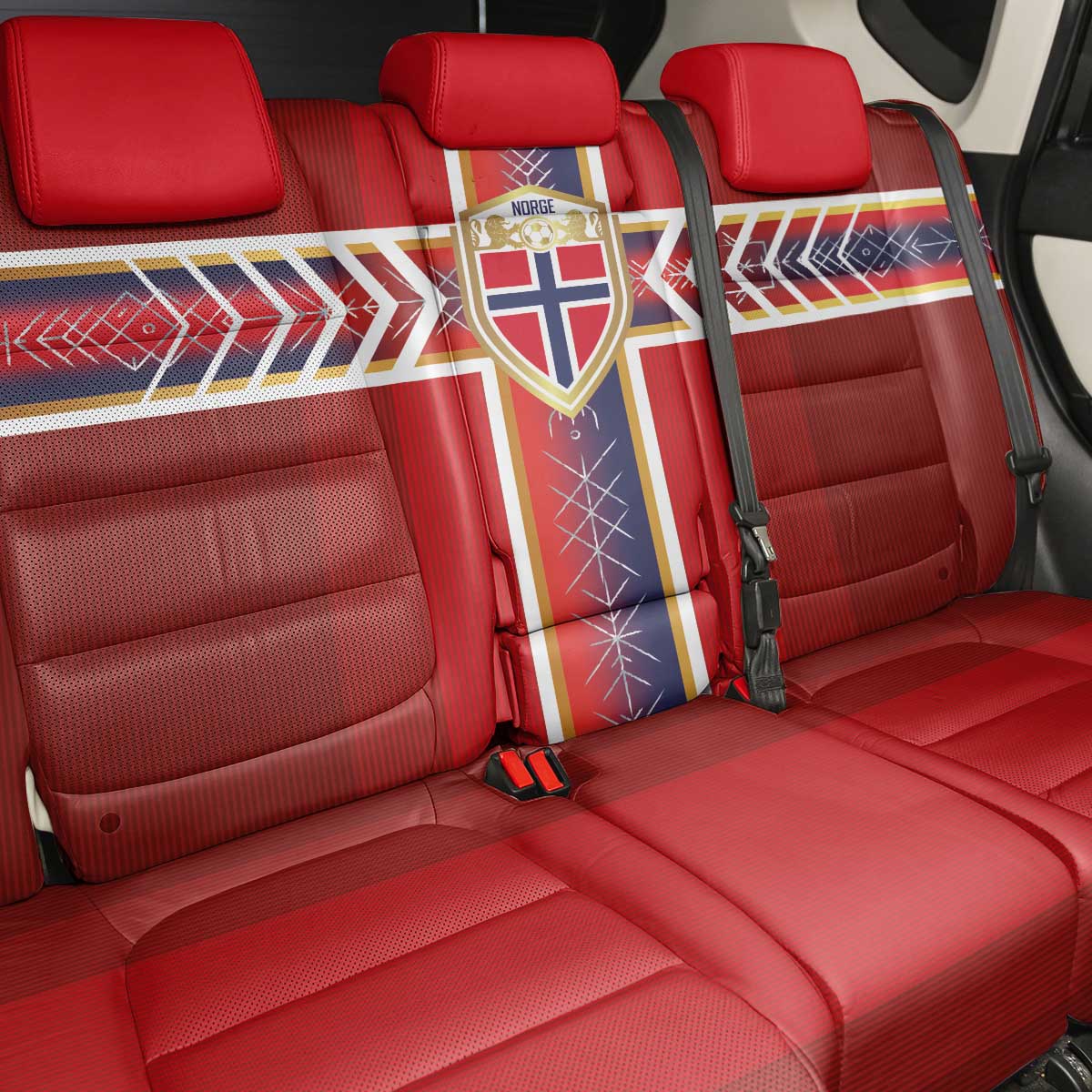 Norway National Football Back Car Seat Cover Vikings Heritage Sporty Style - Wonder Print Shop