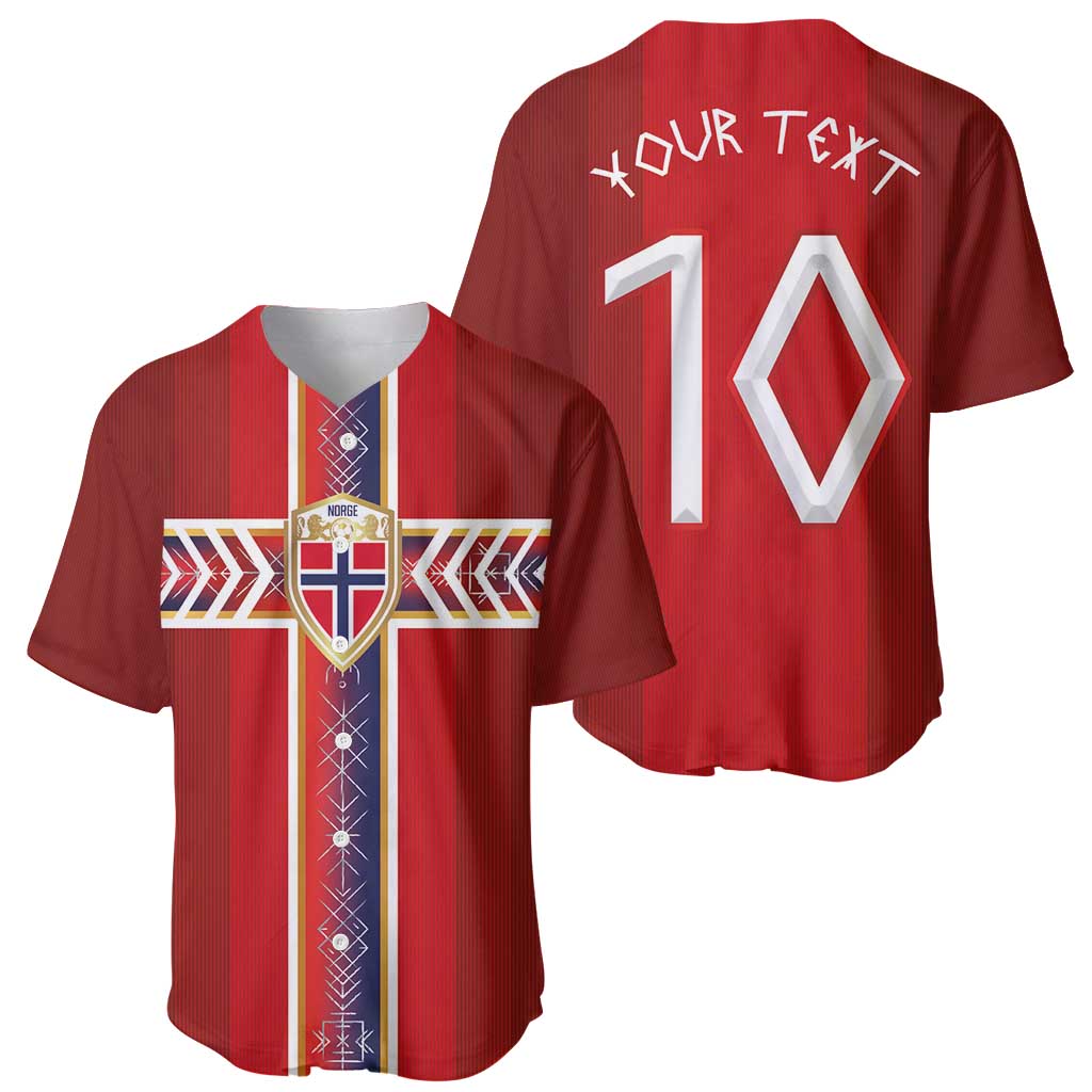 Custom Norway National Football Baseball Jersey Vikings Heritage Sporty Style - Wonder Print Shop