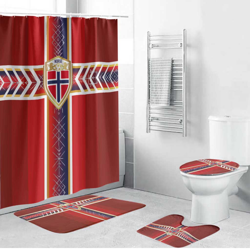 Norway National Football Bathroom Set Vikings Heritage Sporty Style - Wonder Print Shop