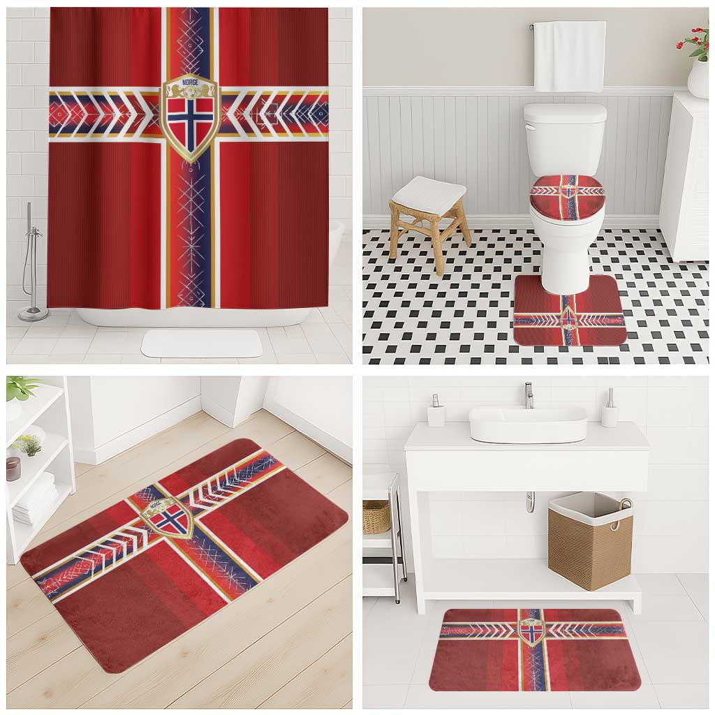 Norway National Football Bathroom Set Vikings Heritage Sporty Style - Wonder Print Shop