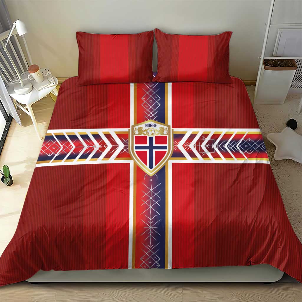 Norway National Football Bedding Set Vikings Heritage Sporty Style - Wonder Print Shop