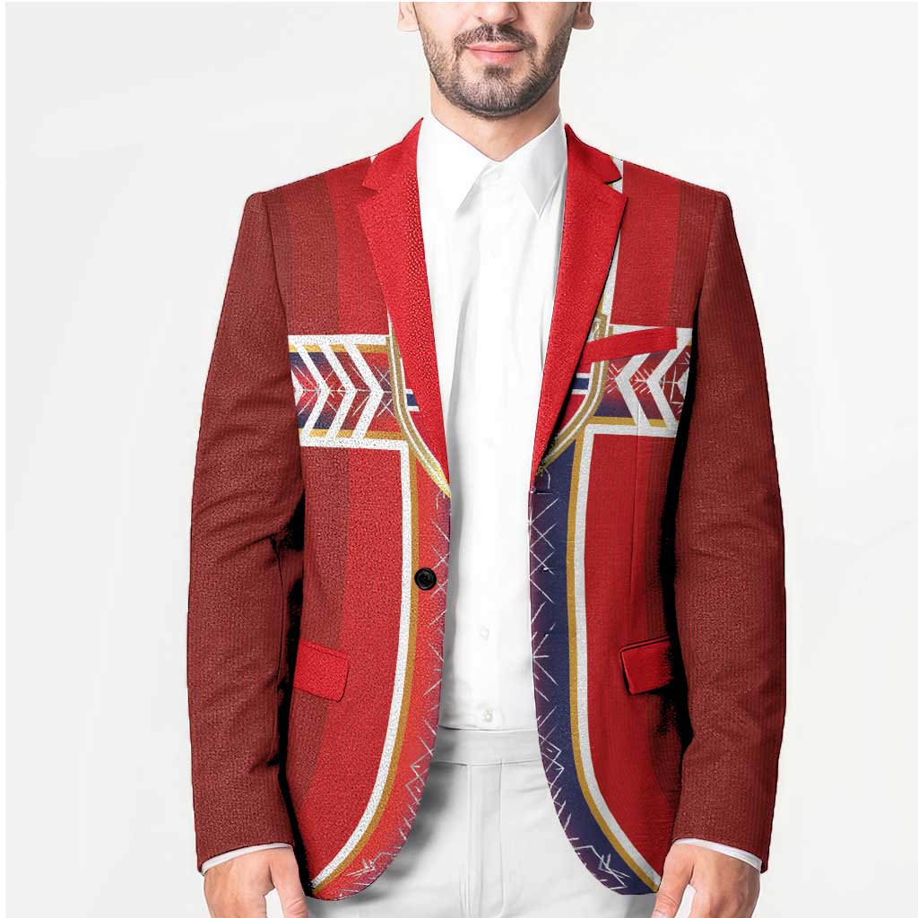 Custom Norway National Football Blazer Vikings Heritage Sporty Style - Wonder Print Shop