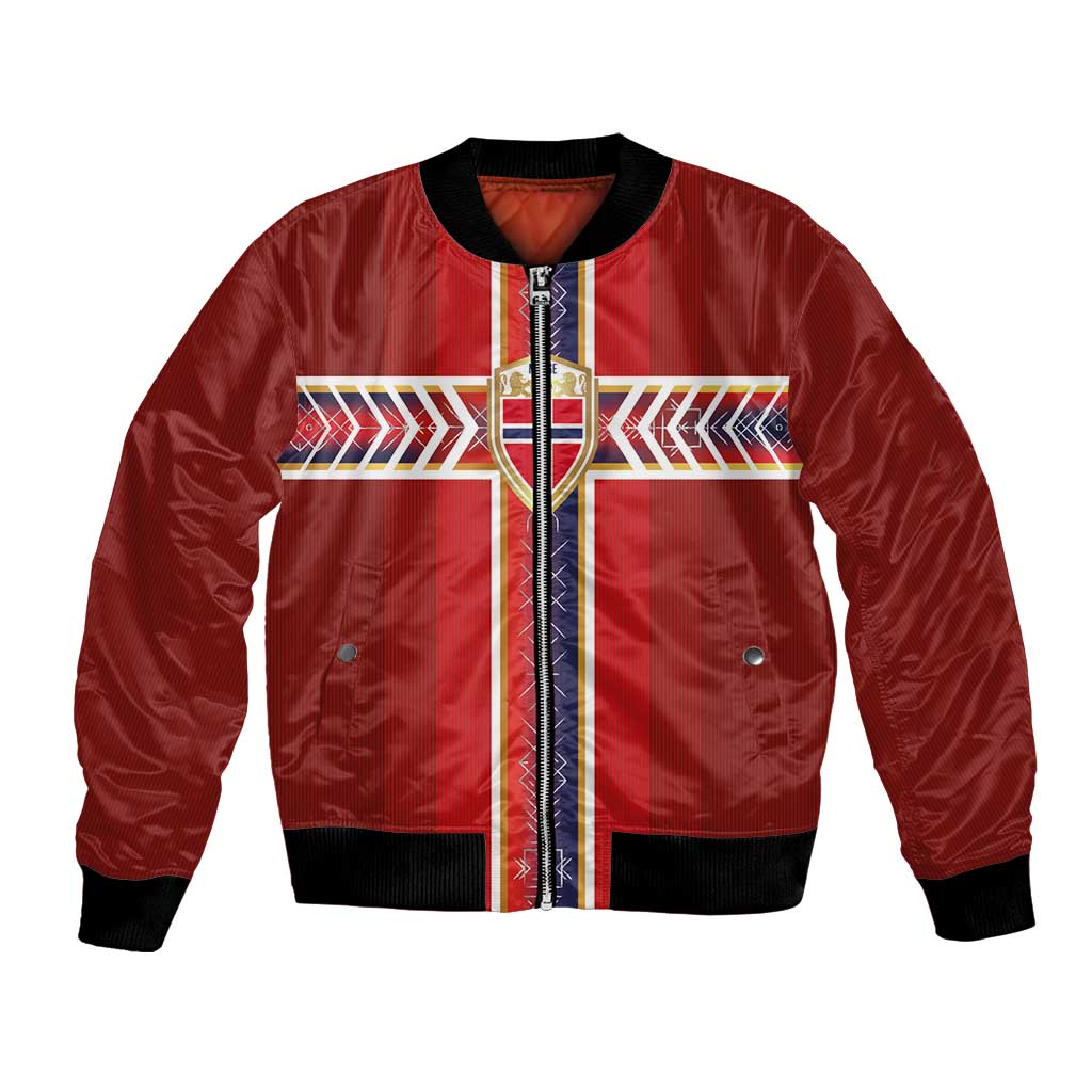 Custom Norway National Football Bomber Jacket Vikings Heritage Sporty Style - Wonder Print Shop