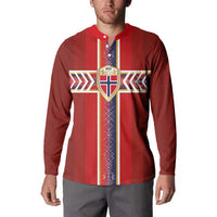 Custom Norway National Football Button Sweatshirt Vikings Heritage Sporty Style - Wonder Print Shop