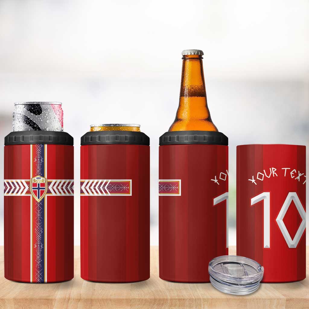 Custom Norway National Football 4 in 1 Can Cooler Tumbler Vikings Heritage Sporty Style - Wonder Print Shop
