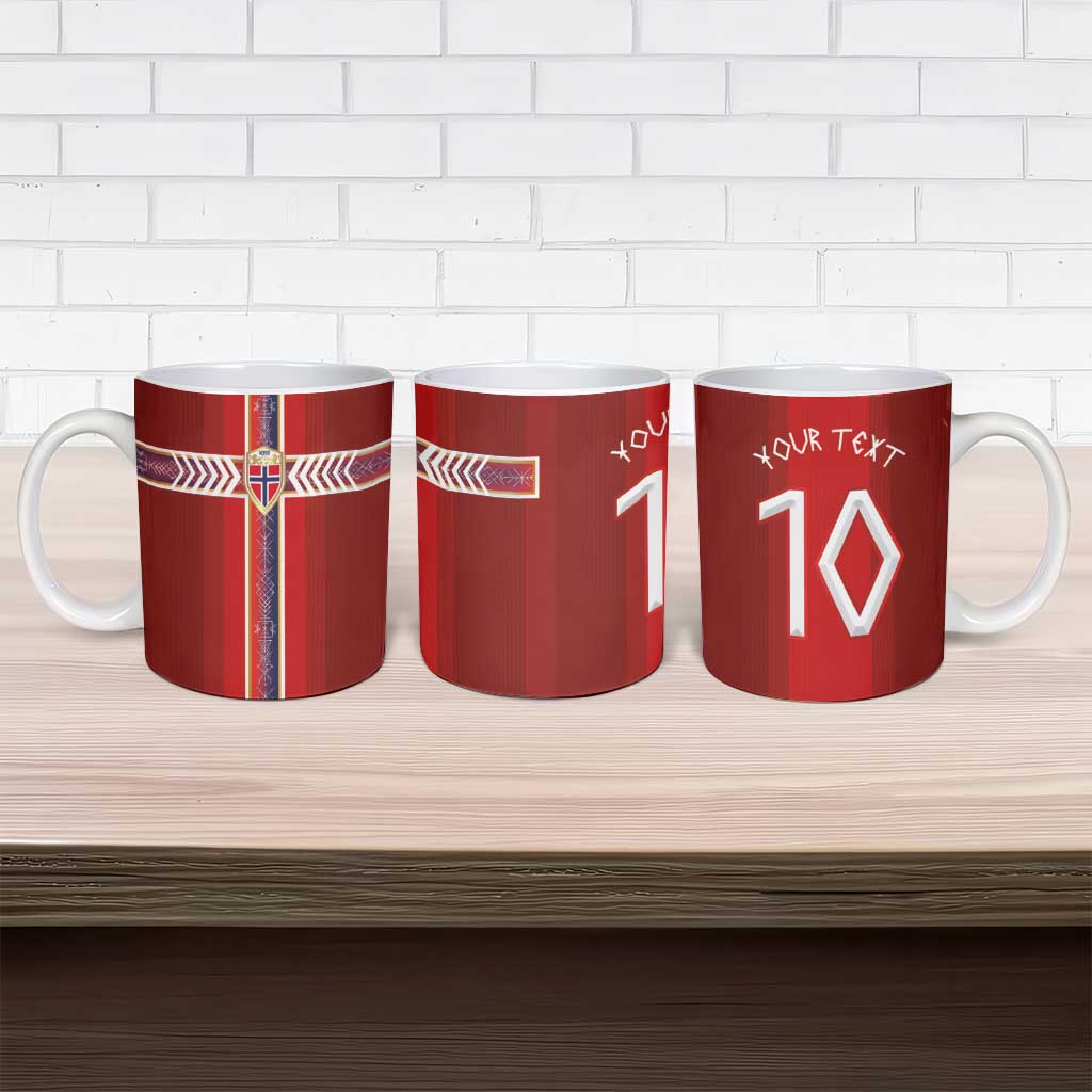 Custom Norway National Football Ceramic Mug Vikings Heritage Sporty Style - Wonder Print Shop