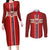Custom Norway National Football Couples Matching Long Sleeve Bodycon Dress and Long Sleeve Button Shirt Vikings Heritage Sporty Style - Wonder Print Shop