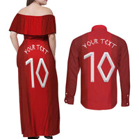 Custom Norway National Football Couples Matching Off Shoulder Maxi Dress and Long Sleeve Button Shirt Vikings Heritage Sporty Style - Wonder Print Shop