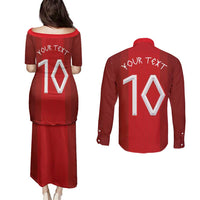 Custom Norway National Football Couples Matching Puletasi and Long Sleeve Button Shirt Vikings Heritage Sporty Style - Wonder Print Shop