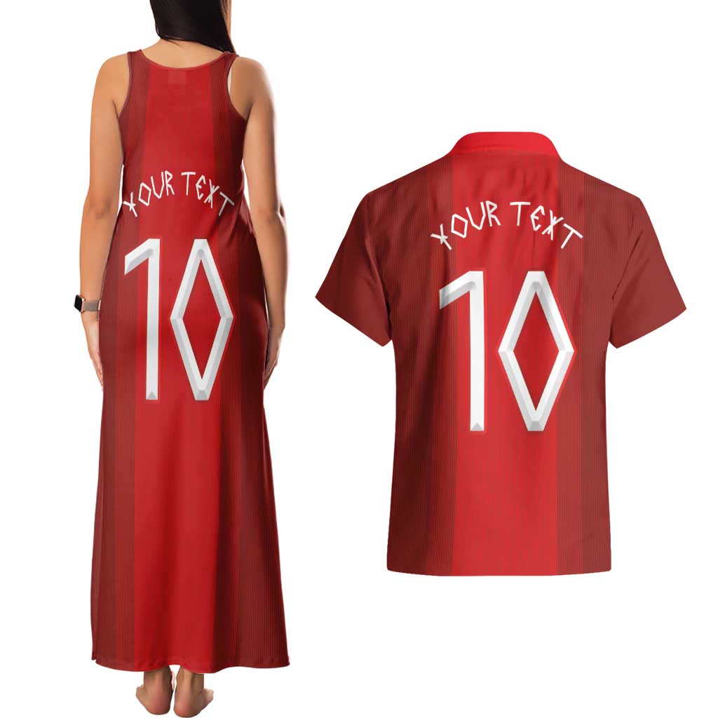 Custom Norway National Football Couples Matching Tank Maxi Dress and Hawaiian Shirt Vikings Heritage Sporty Style - Wonder Print Shop