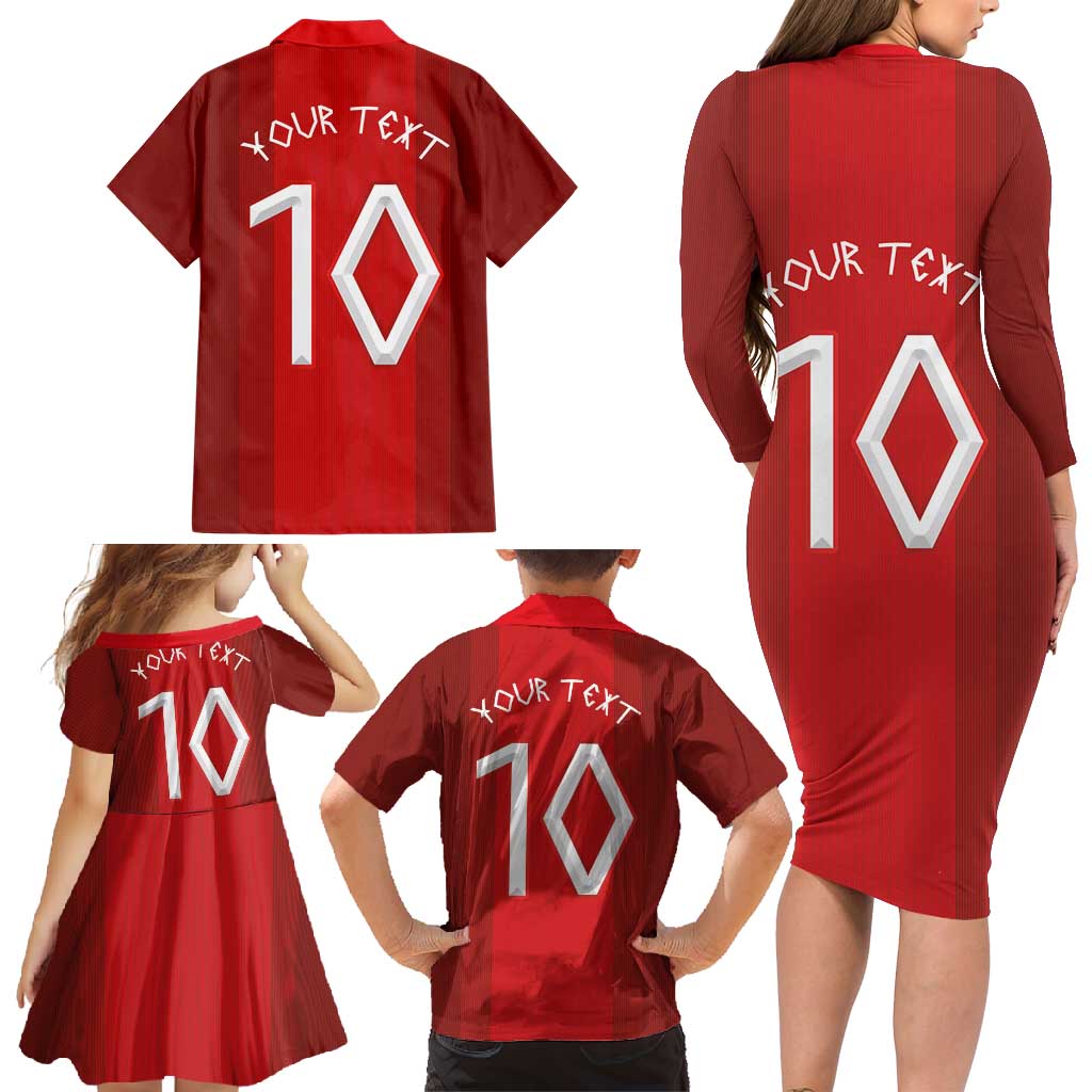 Custom Norway National Football Family Matching Long Sleeve Bodycon Dress and Hawaiian Shirt Vikings Heritage Sporty Style - Wonder Print Shop