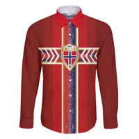 Custom Norway National Football Family Matching Off The Shoulder Long Sleeve Dress and Hawaiian Shirt Vikings Heritage Sporty Style - Wonder Print Shop