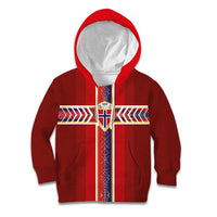 Custom Norway National Football Kid Hoodie Vikings Heritage Sporty Style - Wonder Print Shop