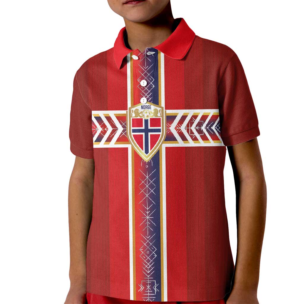 Custom Norway National Football Kid Polo Shirt Vikings Heritage Sporty Style - Wonder Print Shop