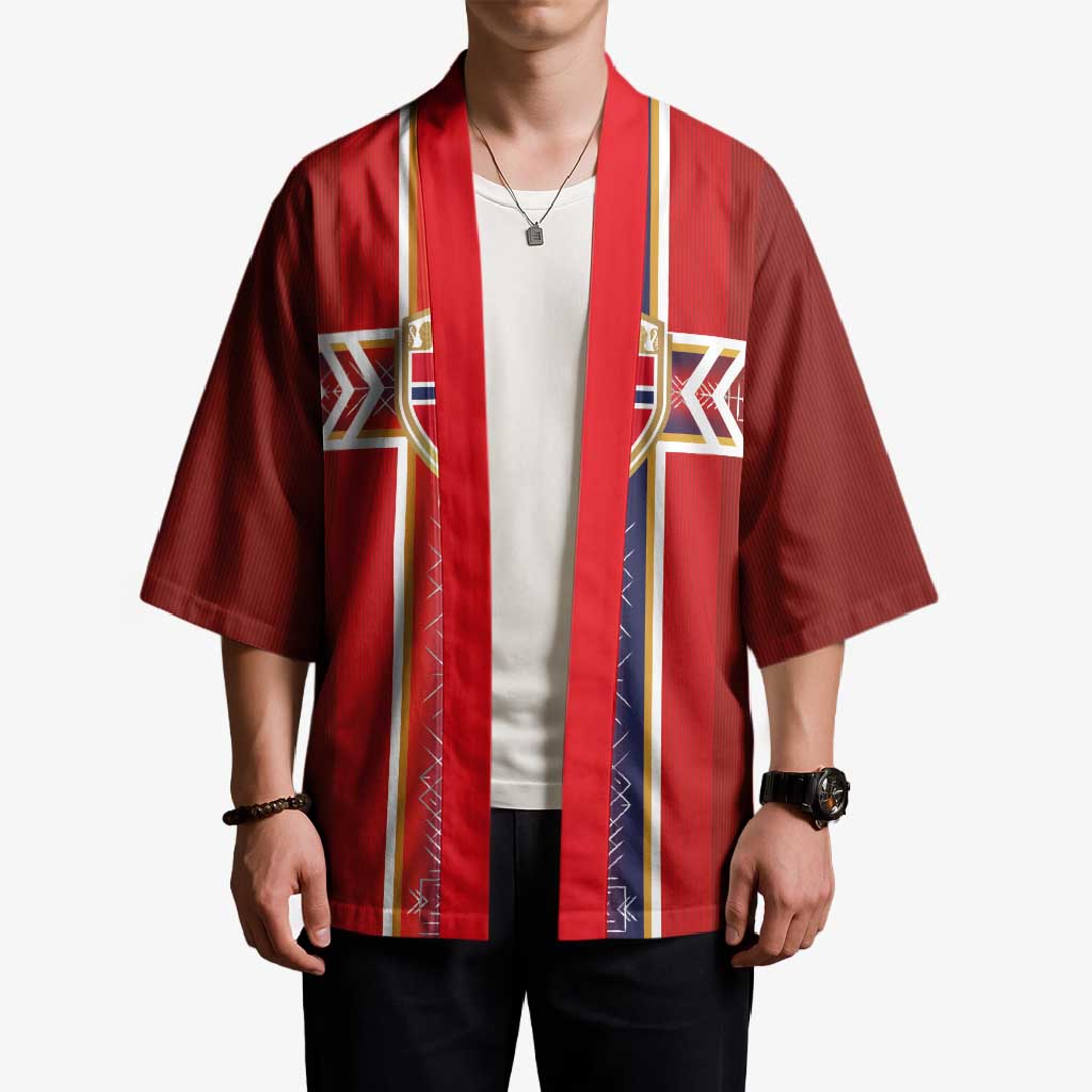 Custom Norway National Football Kimono Vikings Heritage Sporty Style - Wonder Print Shop