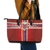 Norway National Football Leather Tote Bag Vikings Heritage Sporty Style - Wonder Print Shop