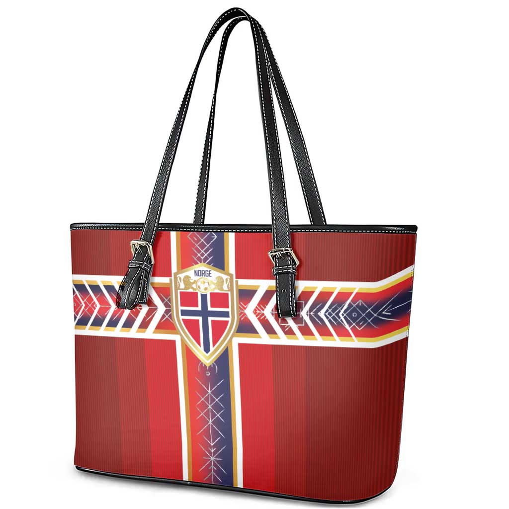Norway National Football Leather Tote Bag Vikings Heritage Sporty Style - Wonder Print Shop