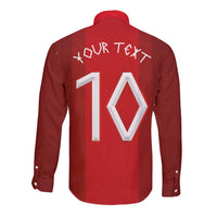 Custom Norway National Football Long Sleeve Button Shirt Vikings Heritage Sporty Style - Wonder Print Shop