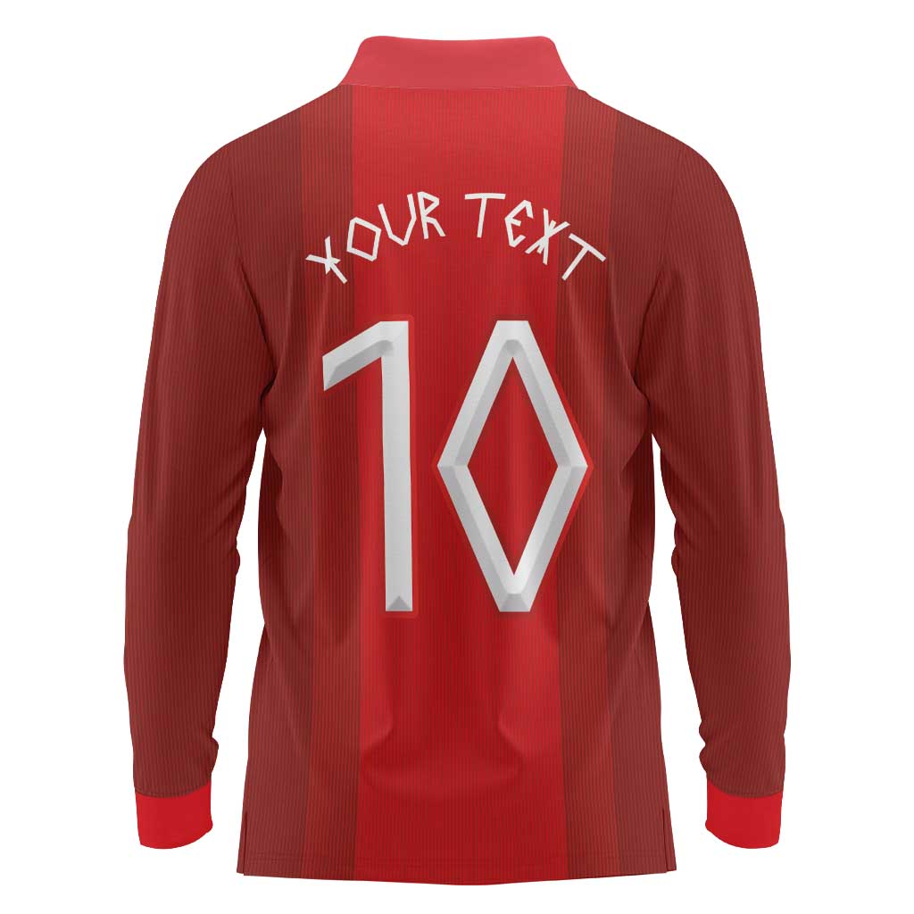 Custom Norway National Football Long Sleeve Polo Shirt Vikings Heritage Sporty Style - Wonder Print Shop