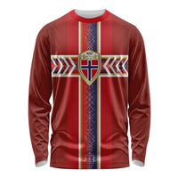 Custom Norway National Football Long Sleeve Shirt Vikings Heritage Sporty Style - Wonder Print Shop