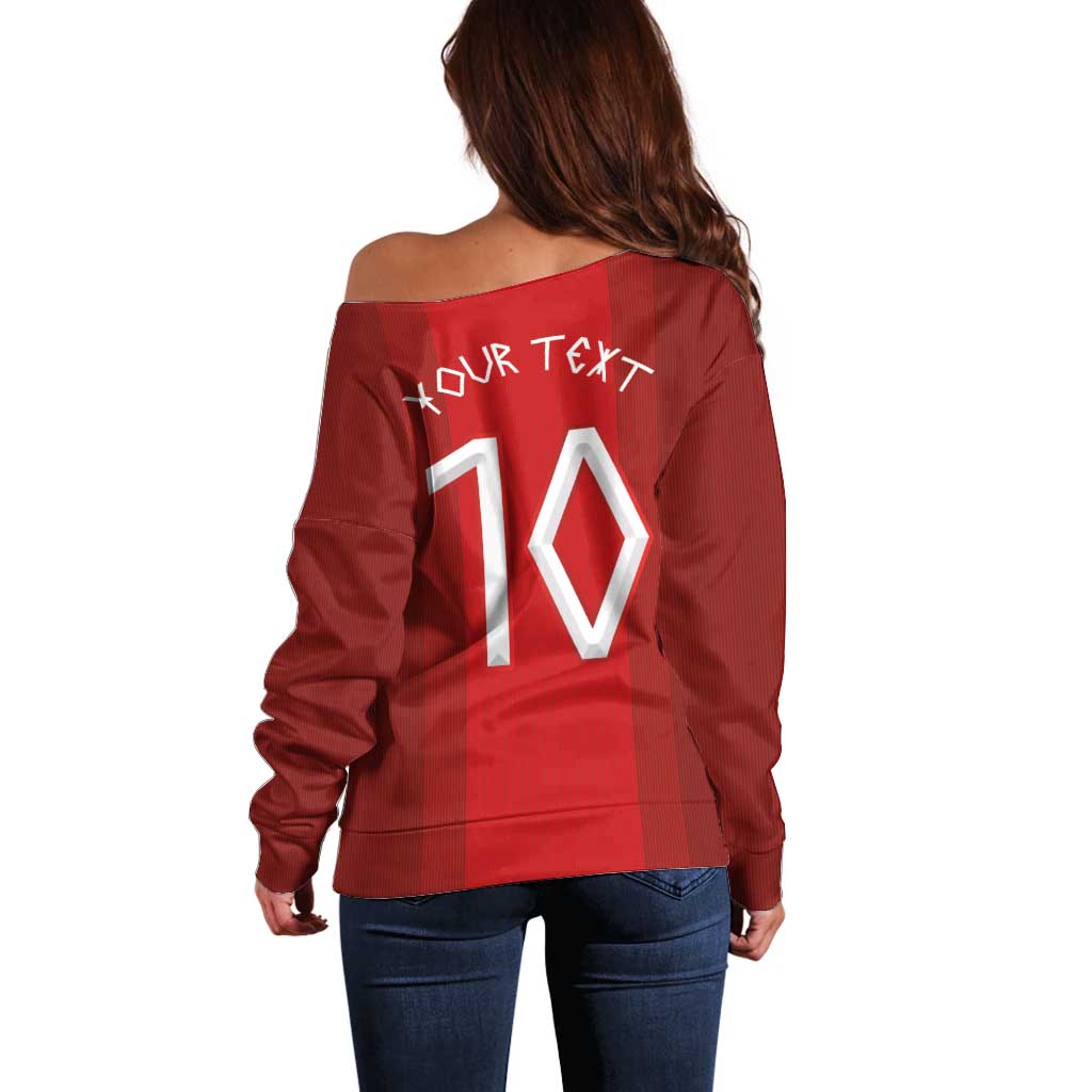 Custom Norway National Football Off Shoulder Sweater Vikings Heritage Sporty Style - Wonder Print Shop