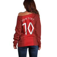 Custom Norway National Football Off Shoulder Sweater Vikings Heritage Sporty Style - Wonder Print Shop