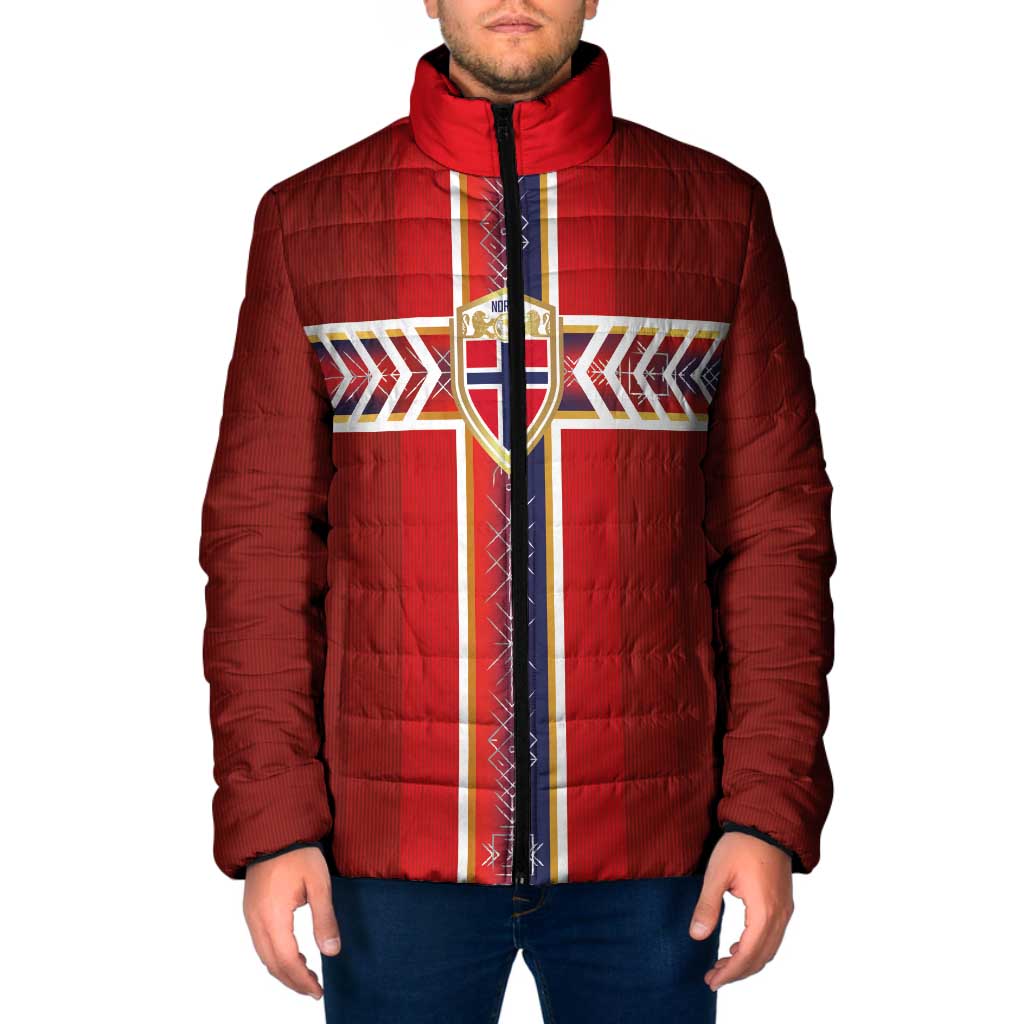 Custom Norway National Football Padded Jacket Vikings Heritage Sporty Style - Wonder Print Shop