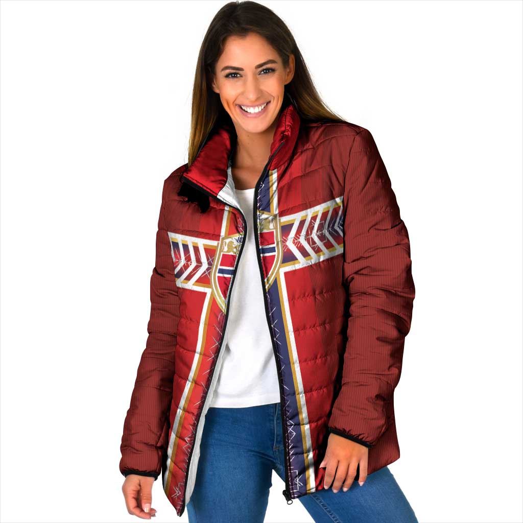 Custom Norway National Football Padded Jacket Vikings Heritage Sporty Style - Wonder Print Shop