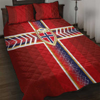 Norway National Football Quilt Bed Set Vikings Heritage Sporty Style - Wonder Print Shop