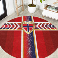 Norway National Football Round Carpet Vikings Heritage Sporty Style - Wonder Print Shop