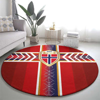 Norway National Football Round Carpet Vikings Heritage Sporty Style - Wonder Print Shop