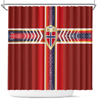Norway National Football Shower Curtain Vikings Heritage Sporty Style - Wonder Print Shop