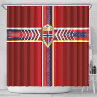 Norway National Football Shower Curtain Vikings Heritage Sporty Style - Wonder Print Shop