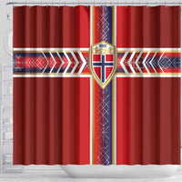 Norway National Football Shower Curtain Vikings Heritage Sporty Style - Wonder Print Shop