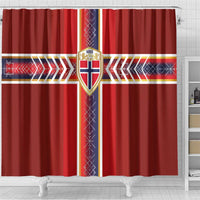 Norway National Football Shower Curtain Vikings Heritage Sporty Style - Wonder Print Shop