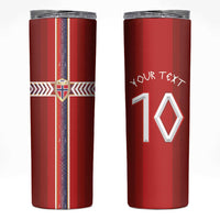 Custom Norway National Football Skinny Tumbler Vikings Heritage Sporty Style - Wonder Print Shop