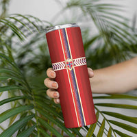 Custom Norway National Football Skinny Tumbler Vikings Heritage Sporty Style - Wonder Print Shop
