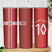 Custom Norway National Football Skinny Tumbler Vikings Heritage Sporty Style - Wonder Print Shop