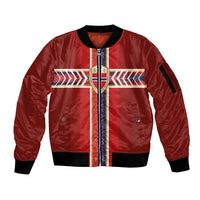 Custom Norway National Football Sleeve Zip Bomber Jacket Vikings Heritage Sporty Style - Wonder Print Shop