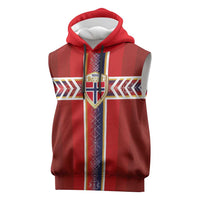 Custom Norway National Football Sleeveless Hoodie Vikings Heritage Sporty Style - Wonder Print Shop